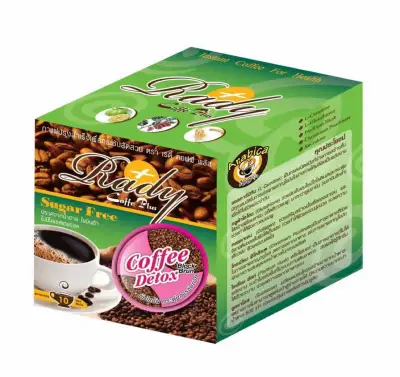 เรดี้คอฟฟี่พลัส Rady Coffee Plus กาแฟลดน้ำหนัก (เซต1กล่อง) Coffee Detox กาแฟเรดี้คอฟฟี่พลัส ผลิตภัณฑ์กาแฟปรุงสำเร็จรูป3in1 สูตรไม่มีน้ำตาล (10ซอง/1กล่อง)