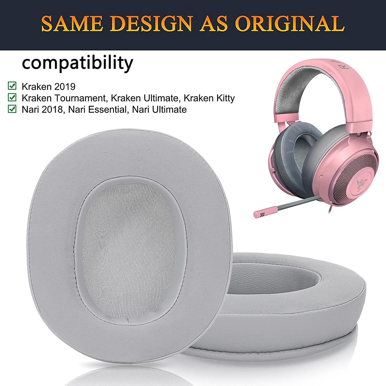 Cooling Gel Ear Pads Cushions Replacement Earpads For Razer Kraken 2019 Kraken Ultimate Nari