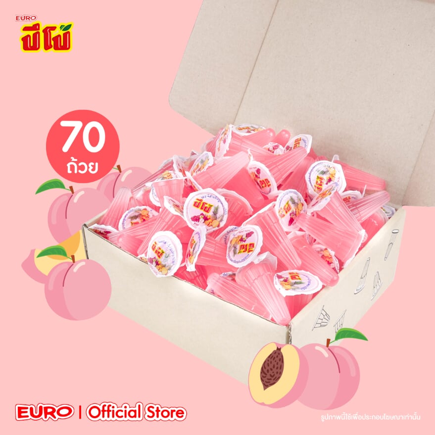 ปีโป้พีช Pipo Peach เยลลี่ปีโป้ 70 ถ้วย EUROFOOD