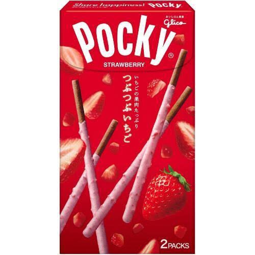 🇯🇵 GLICO POCKY Crunchy Strawberry 🍓 ป๊อกกี้ญี่ปุ่นเคลือบครีมสตรอว์เบอร์รี่ผสมเกล็ดสตรอว์เบอร์รี่🍓นำเข้าจากญี่ปุ่น🍓