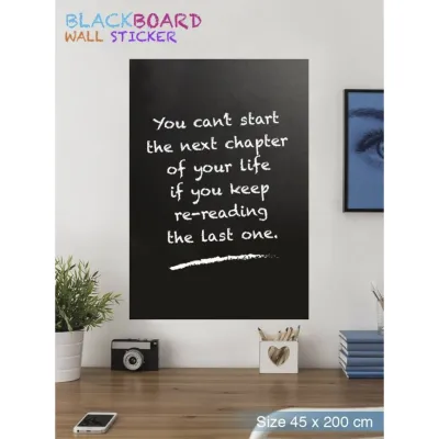 กระดานดำขนาดใหญ่ สติ๊กเกอร์ติดผนัง กระดานดำติดผนัง Blackboard Wall Sticker