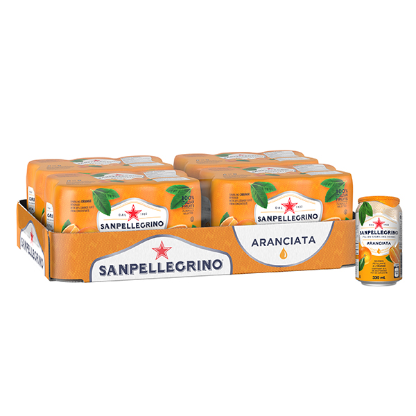 San Pellegrino Fruit Beverage Aranciata 330ml (CARTON) น้ำผลไม้อัดแก๊สธรรมชาติ รสส้ม ซานเพลิกริโน่ ขนาด 330ml (ขายยกลัง) (2932)