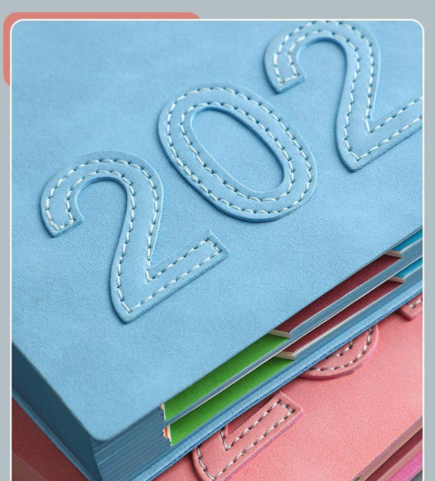 2023 planner A5 Notebook diary สมุดโน้ตแพลนเนอร์ ขนาด A5 400 หน้า สีเขียว สีฟ้า สีชมพู สีแดง