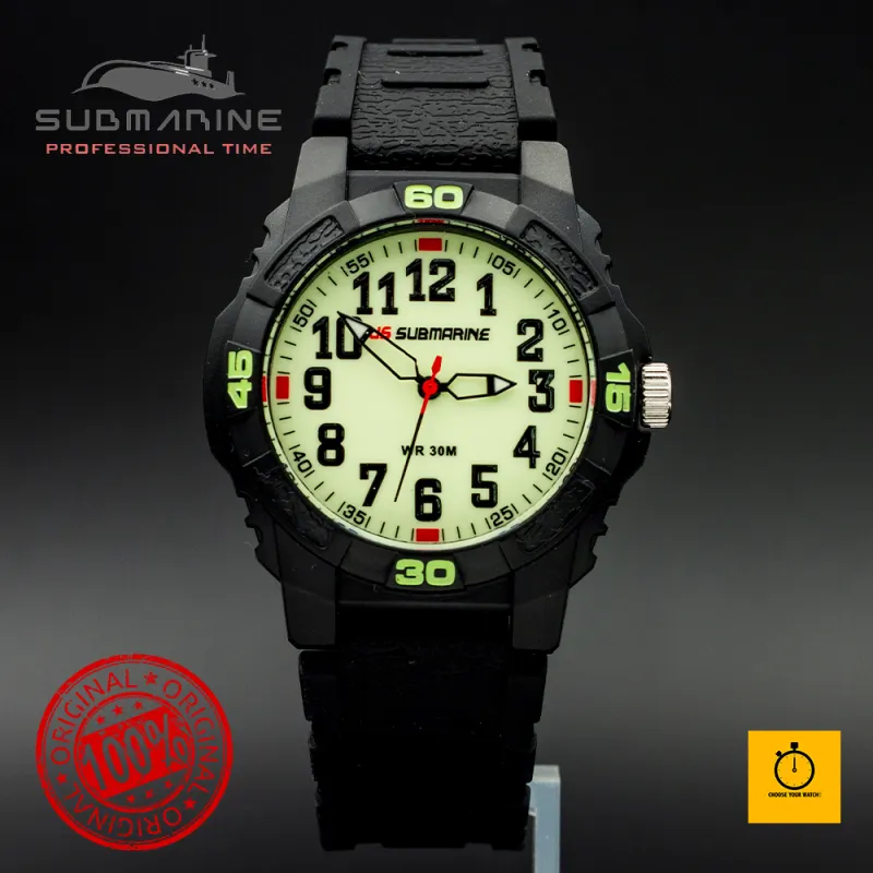ภาพหน้าปกสินค้า(สินค้าแท้ 100%) นาฬิกาข้อมือ US SUBMARINE สายยางสีดำ หน้าปัดตัวเลขคลาสสิค พรายนํ้าได้ กันนํ้า ขนาด 38mm (พร้อมจัดส่งทันที) จากร้าน Choose Your Watch บน Lazada