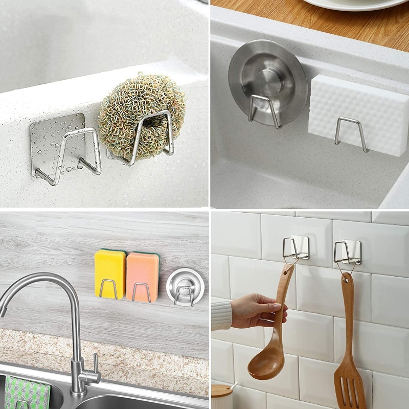 Surgical Sponge Rack Stand Kitchen Sponges Holder Self Adhesive Stainless Steel Sink Drain Drying ...