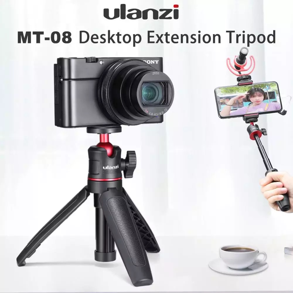 ULANZI MT-08 Mini Portable and Adjustable Desktop Tripod for DSLR SLR Cellphone Ballhead Stand for Vlog