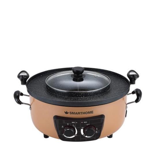 SMARTHOME เตาปิ้งย่างอเนกประสงค์พร้อมหม้อสุกี้ รุ่น SM-EG1600 สีทอง ขนาด 2 ลิตร SMARTHOME เตาปิ้งย่างอเนกประสงค์พร้อมหม้อสุกี้ รุ่น SM-EG1600 สีทอง ขนาด 2 ลิตร