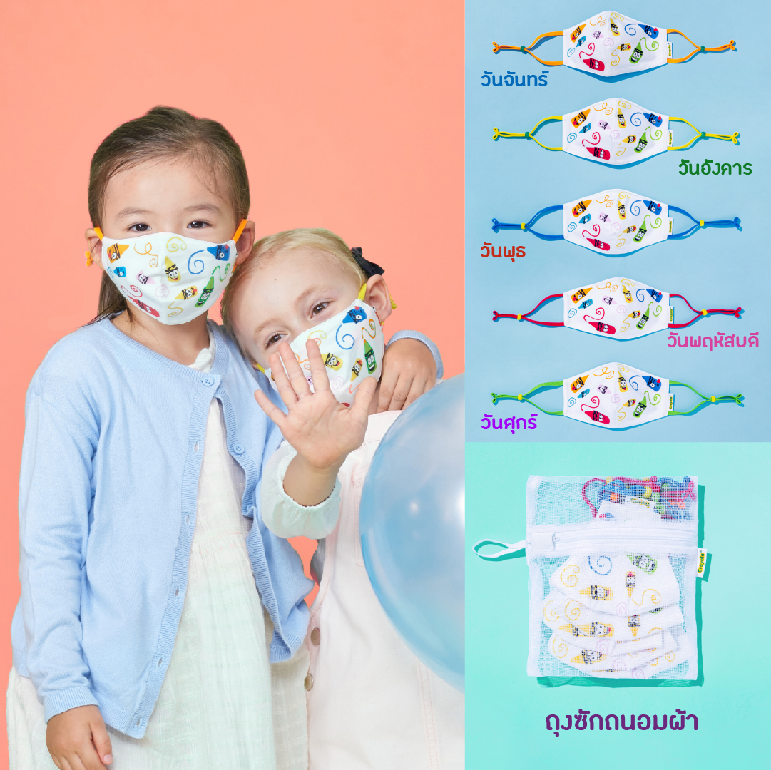 ซื้อที่ไหน SchoolMaskPack™ เซ็ทหน้ากากผ้าสำหรับเด็ก ลาย Craymoji (5ชิ้นพร้อมถุงซัก)
