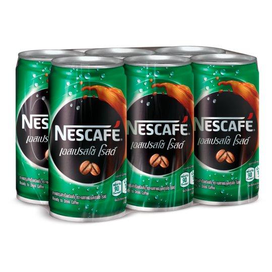 เนสกาแฟ เอสเปรสโช โรสต์ กาแฟปรุงสำเร็จพร้อมดื่ม 180มล. x 6 กระป๋อง