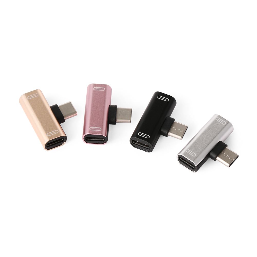 CLMXCA Universal USB C Metal Mini Headphone Jack Audio Convertor AUX Splitter Type-C To Type-C Adapter