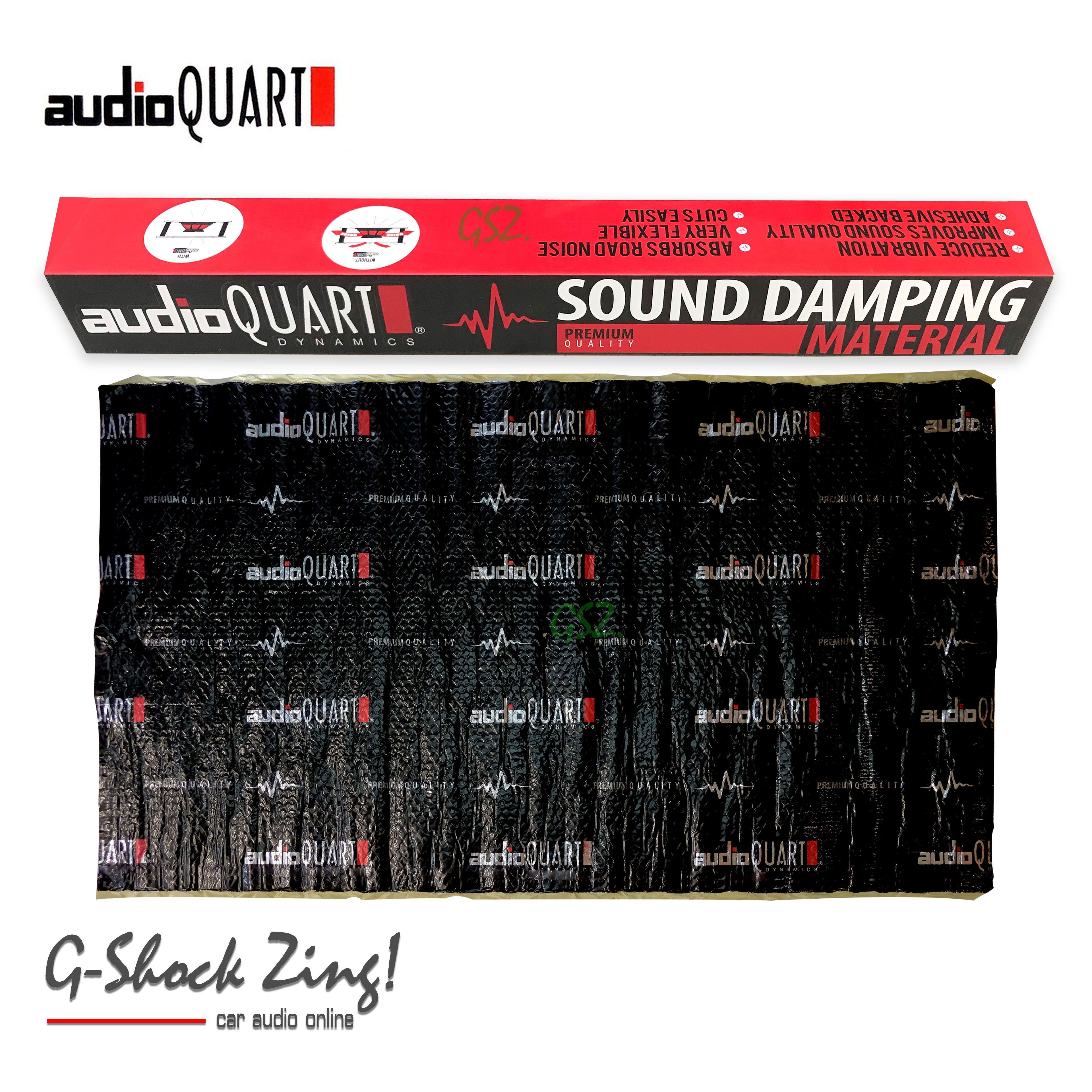 AUDIO QUART Sound Damping Premium แผ่นแดมป์ แบบฟอยล์ คุณภาพสูงเกรดพรีเมี่ยม  ติดช่วยลดการสั่น เก็บเสียง (ขนาด 100cm.x60cm) AUDIO QUART รุ่น AQ-SD01=1แผ่น.