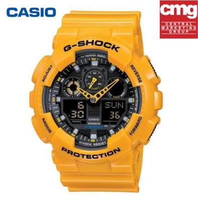 Casio G-Shock กีฬานาฬิกาแฟชั่นสบายๆ GA-100A-9A กันน้ำและกันกระแทก( สีเหลือง ) Casio G-Shock กีฬานาฬิกาแฟชั่นสบายๆ GA-100A-9A กันน้ำและกันกระแทก( สีเหลือง )