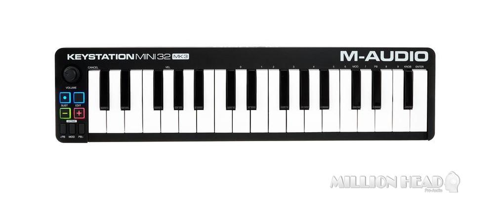 M-Audio : Keystation 32 Mini MK3 (คีย์บอร์ด Controller MIDI ขนาดมินิ 32 คีย์และมาพร้อมมินิคีย์สี่ปุ่มควบคุม)