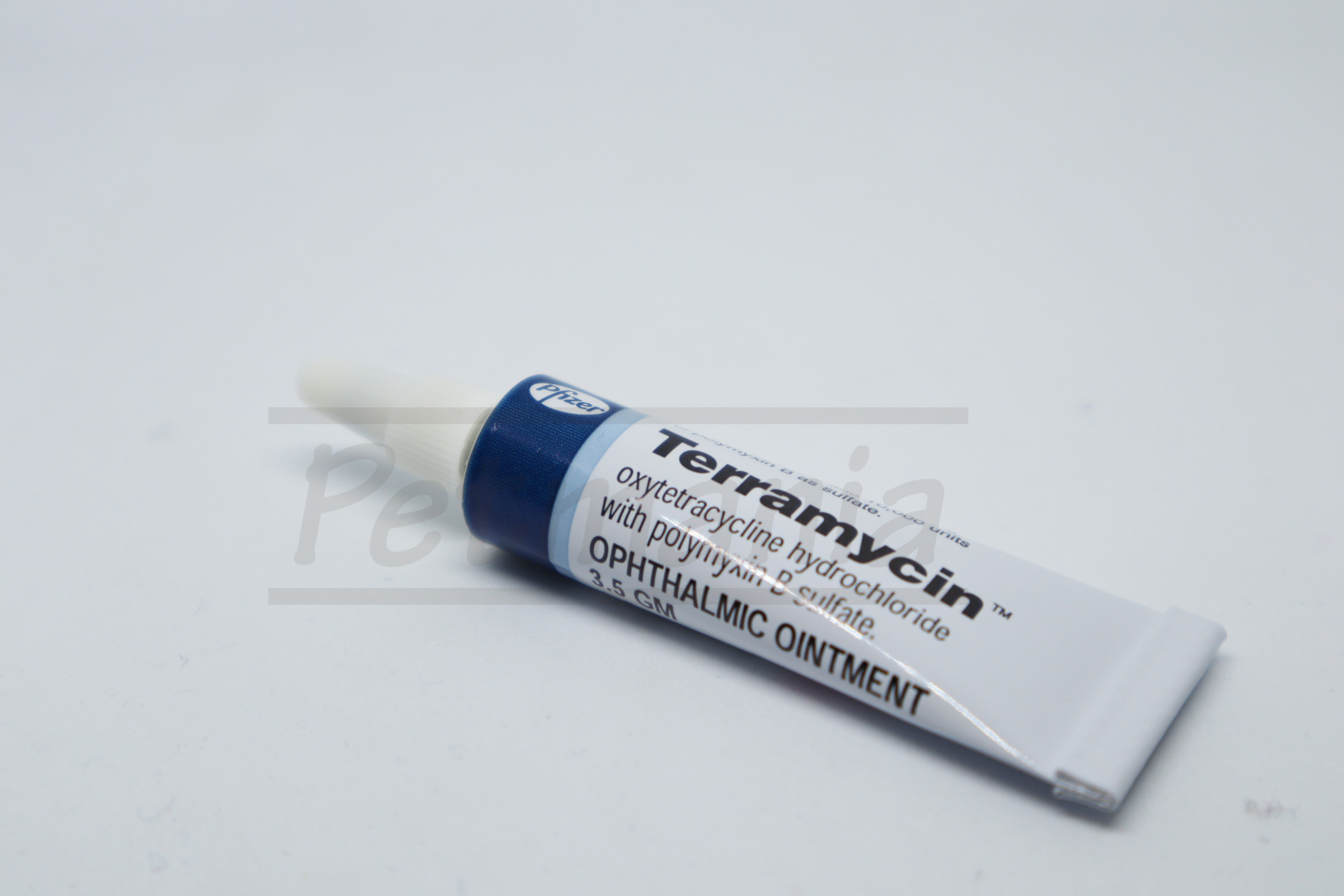 Terramycin Ointment 3.5 GM ป้ายตา กรณีที่มีการติดเชื้อแบคทีเรียที่ดวงตา ใช้ได้กับคน และ น้องหมา น้องแมว (ไม่มีกล่อง)