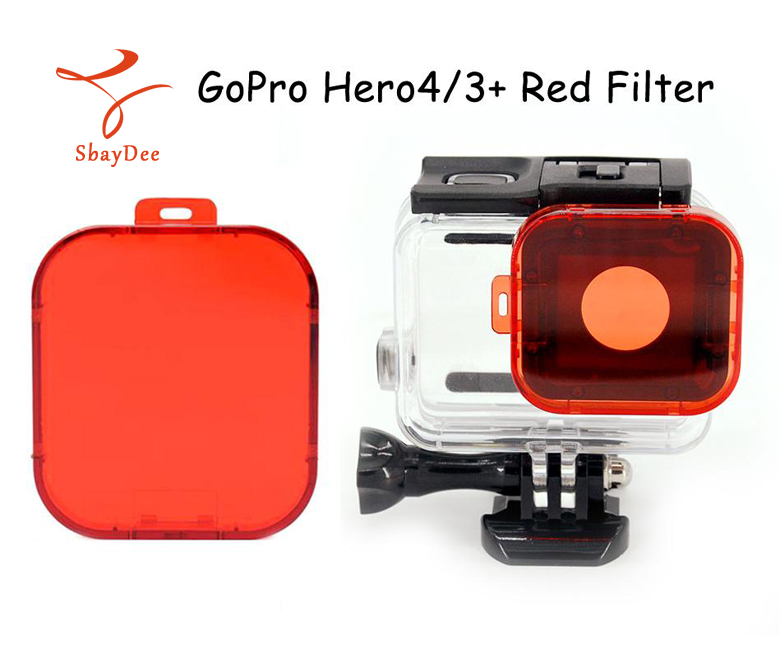 GoPro Hero Gear Diving กรองสำหรับ GoPro Hero 4/3+ การกระทำ Camera (สีแดง) Hero Gear Diving Filter for GoPro Hero 4/3+ Action Camera(Red)