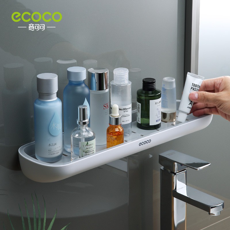 ✶■  ECOCO ชั้นวางของในห้องน้ำ ไม่ต้องเจาะ มี2สีให้เลือก E1923