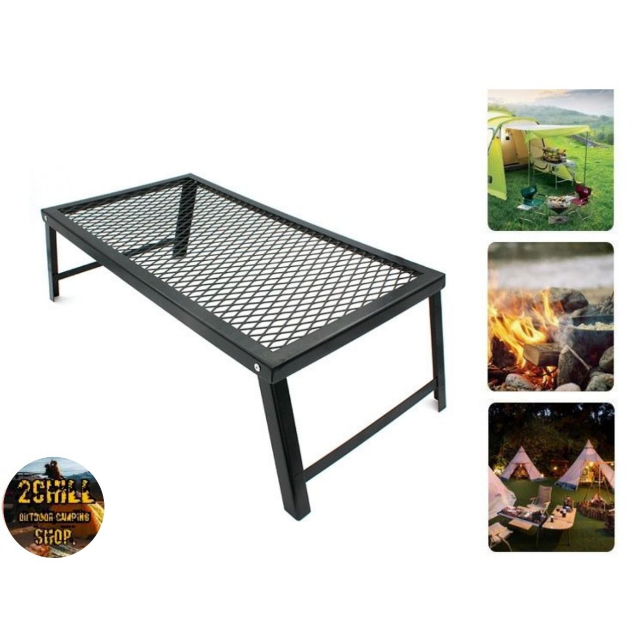 โต๊ะตะแกรงแค้มป์ปิ้ง พับได้ ใช้งานได้หลายรูปแบบ 2Chill Outdoor