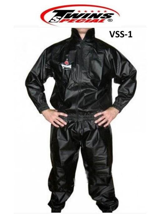 Twins Special Sauna Sweat Suit  VSS-1 Black ( Size L )  ชุดลดน้ำหนัก ทวินส์ สเปเชี่ยล ซาวน่า  สีดำ ทำจากไวนิล ของเเท้จากโรงงาน