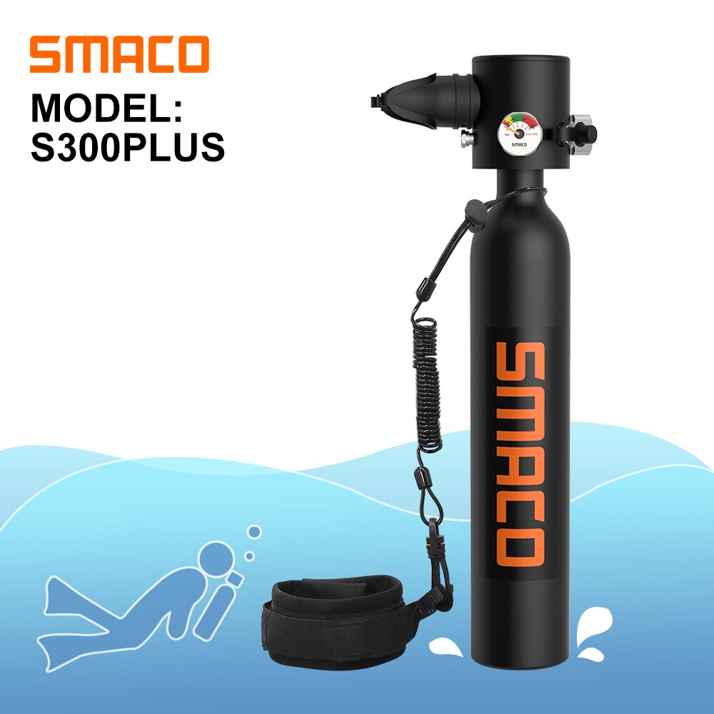 SMACO S300Plus 500มิลลิลิตรดำน้ำถังอุปกรณ์ดำน้ำกระบอกดำน้ำออกซิเจนถังกระบอก10นาทีรีฟิลออกแบบ