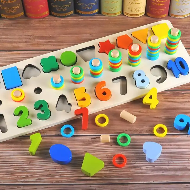 ของเล่นเสริมพัฒนาการ ด้านตัวเลข เกมปริศนา Logarithmic Board Puzzle Learning  - มีเก็บเงินปลายทาง