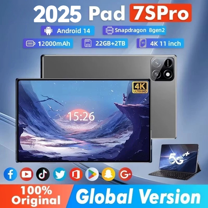 Global Version Original Android 14 Pad 7S Pro Tablet HD 4K Android 14 ...