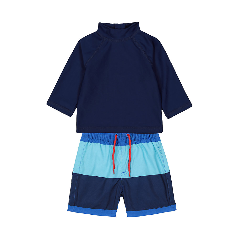 เชตชุดว่ายน้ำเด็กผู้ชาย Mothercare colour-block board shorts and rash vest set VB462