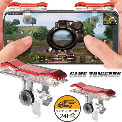 ปุ่มช่วยยิง 1คู่ Gaming Trigger Fire Button Aim Key Smart phone Mobile Joysticks Game L1R1 Shooter Controller จอยเกมส์ E9 PUBG จอยเกมส์ กดได้ทั้ง ซ้าย-ขวา For PUBG Fortnite Rules of Survival Pubg Trigger Mobile Controller