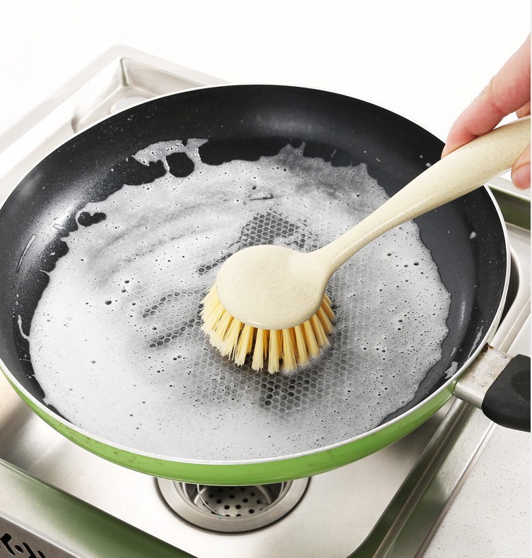 แปรงทำความสะอาดห้องครัวและแปรงล้างจานแบบแขวนได้ แปรงล้างหม้อกะทะด้ามยาว แปรงทำความสะอาดเตา แปรงล้างจานและแปรงล้างหม้อ