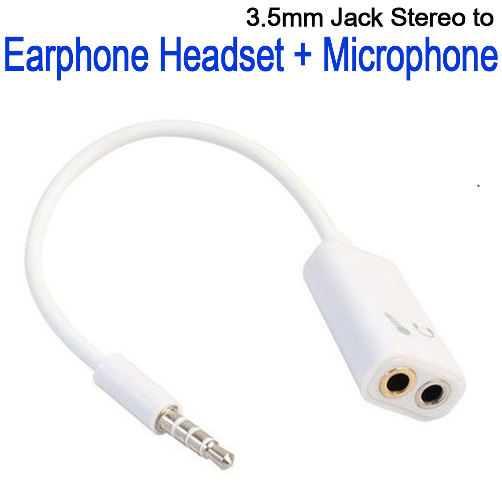 Aux Splitte 3.5mm Double Jack Headphone Splitter Microphone Audio Adapter 2 In 1 Headphone Jack Microphone Hole for Moblie Phone