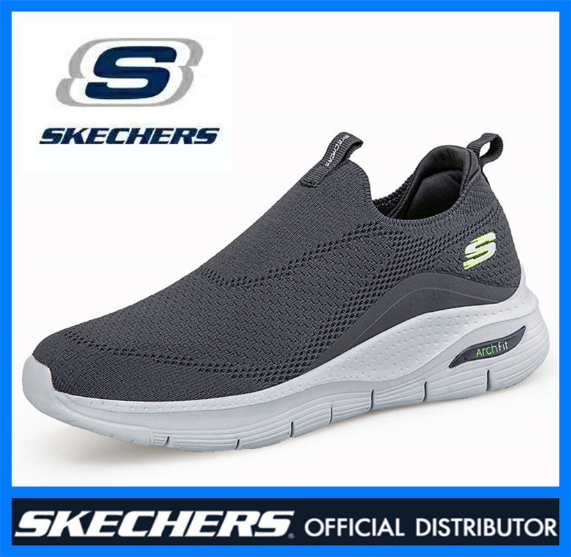 Skechers_GO WALK ARCH FIT-รองเท้าผู้ชายรองเท้าลำลองผู้ชายรองเท้ากีฬาผู้ชายรองเท้าวิ่งกลางแจ้งรองเท้าสำหรับใส่เดินฤดูร้อนสีเทา