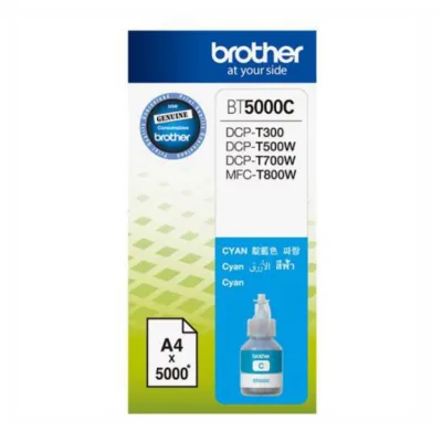 BROTHER INK REFILL (หมึกสำหรับเครื่องพิมพ์) BT-5000C FOR DCP-T300/T500W (CYAN)