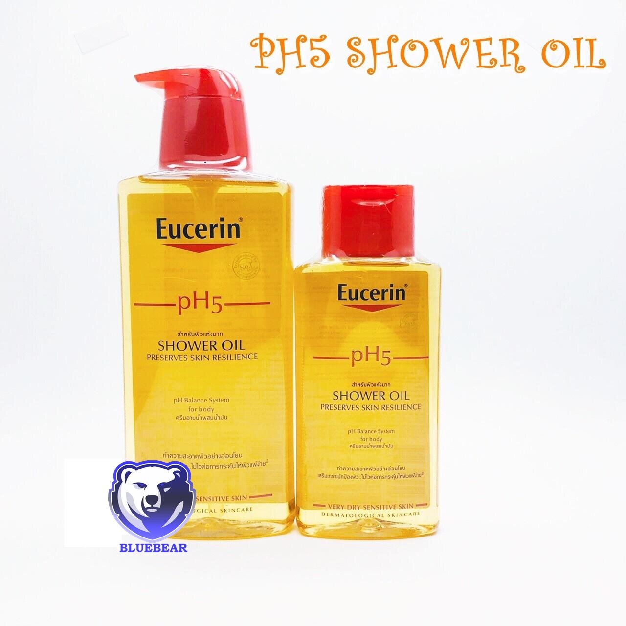 Eucerin pH5 shower oil 200ml.400ml. ยูเซอรีน พีเอช 5 ชาวเวอร์ ออยล์ ผิว