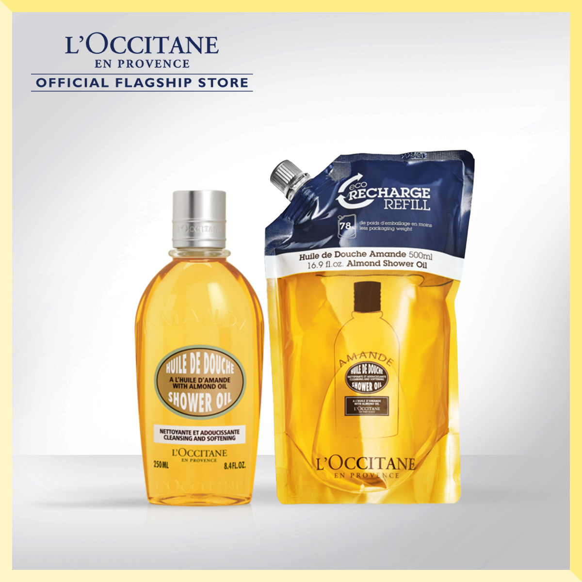 LOccitane Almond Shower Oil Duo Bundle ล็อกซิทาน ออยล์อาบน้ำ อัลมอนด์
