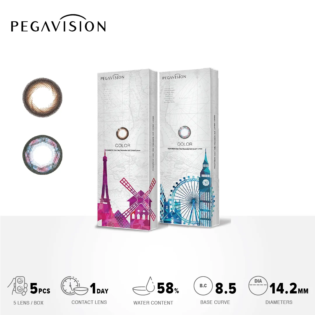 PEGAVISION Travel Light คอนแทคเลนส์ รายวัน (1 กล่องมี 5 เลนส์)