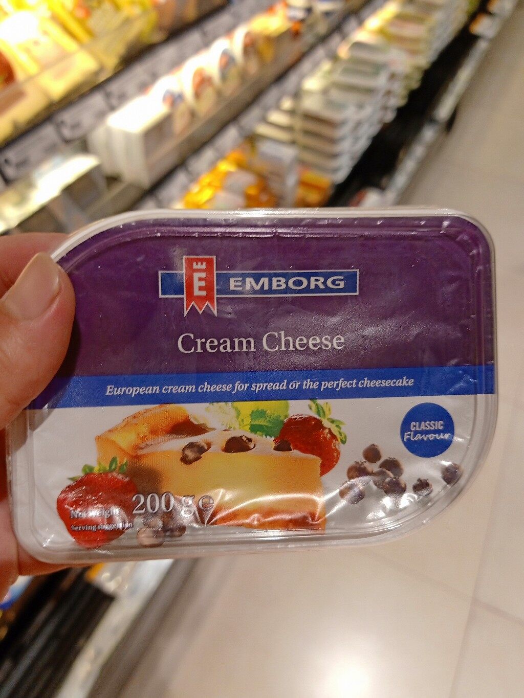 ecook ครีมชีส เนยแข็ง ชนิดครีมขีส g emborg cream cheese 200g