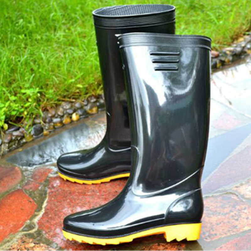 Men's high-top rain boots construction site wear-resistant non-slip safety shoes construction site waterproof plastic rain boots