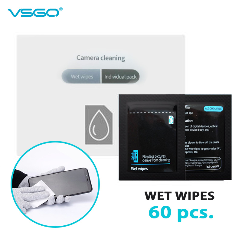 VSGO CAMERA CLEANING WET WIPES (60pcs in 1box)