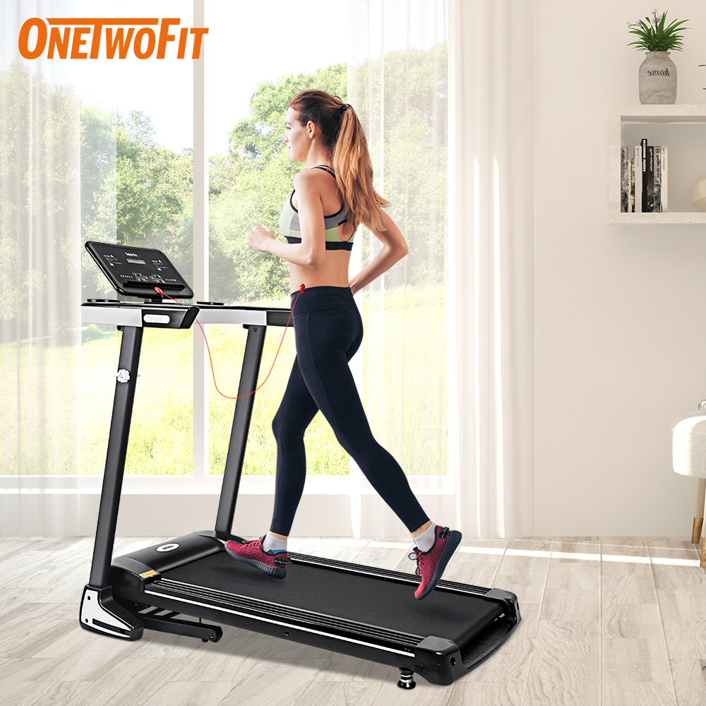 OneTwoFit ลู่วิ่งไฟฟ้าที่มีหน้าจอออกกำลังกายที่บ้านพับไฟฟ้าเติมน้ำมันอัตโนมัติ 2.0HP เครื่องยนต์ใบ้ที่มีประสิทธิภาพปรับความเร็วอัตโนมัติโหมดการทำงานหลายโหมดกลไกการป้องกันบัฟเฟอร์หลายลู่วิ่งไฟฟ้าที่มีหน้าจอออกกำลังกายที่บ้านพับไฟฟ้าเติมน้ำมันอัตโนมัติ 2.0H