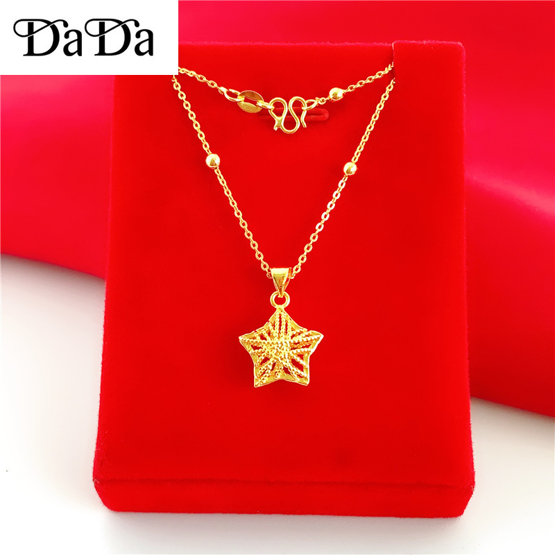 18k Saudi Gold Necklace Pawnable for Women Chinese style 3d sun flower pendant  necklace 24k Thai gol | Shopee Philippines