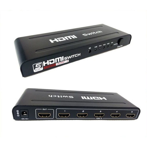 ลดราคา HDMI switch Full HD5 Out 1สลับช่องได้ทั้งรีโมท และปุ่มกด(Black)#949 #ค้นหาเพิ่มเติม HDMI to HDMI คีบอร์ดเกมมิ่ง Headsete Voice Recorder