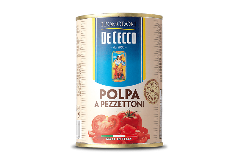 มะเขือเทศสับ พอลพล่า อะ เพสซีโตนี่ - ดีเชคโก้, 400 กรัม Polpa a Pezzettoni - De Cecco 400g