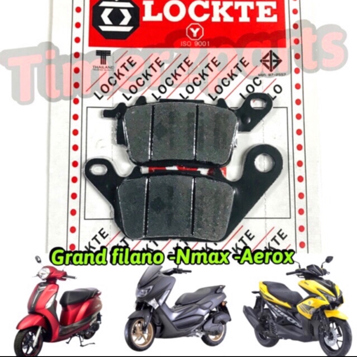 Grandfilano Nmax Aerox ผ้าเบรคหน้า (Lockteดำ)