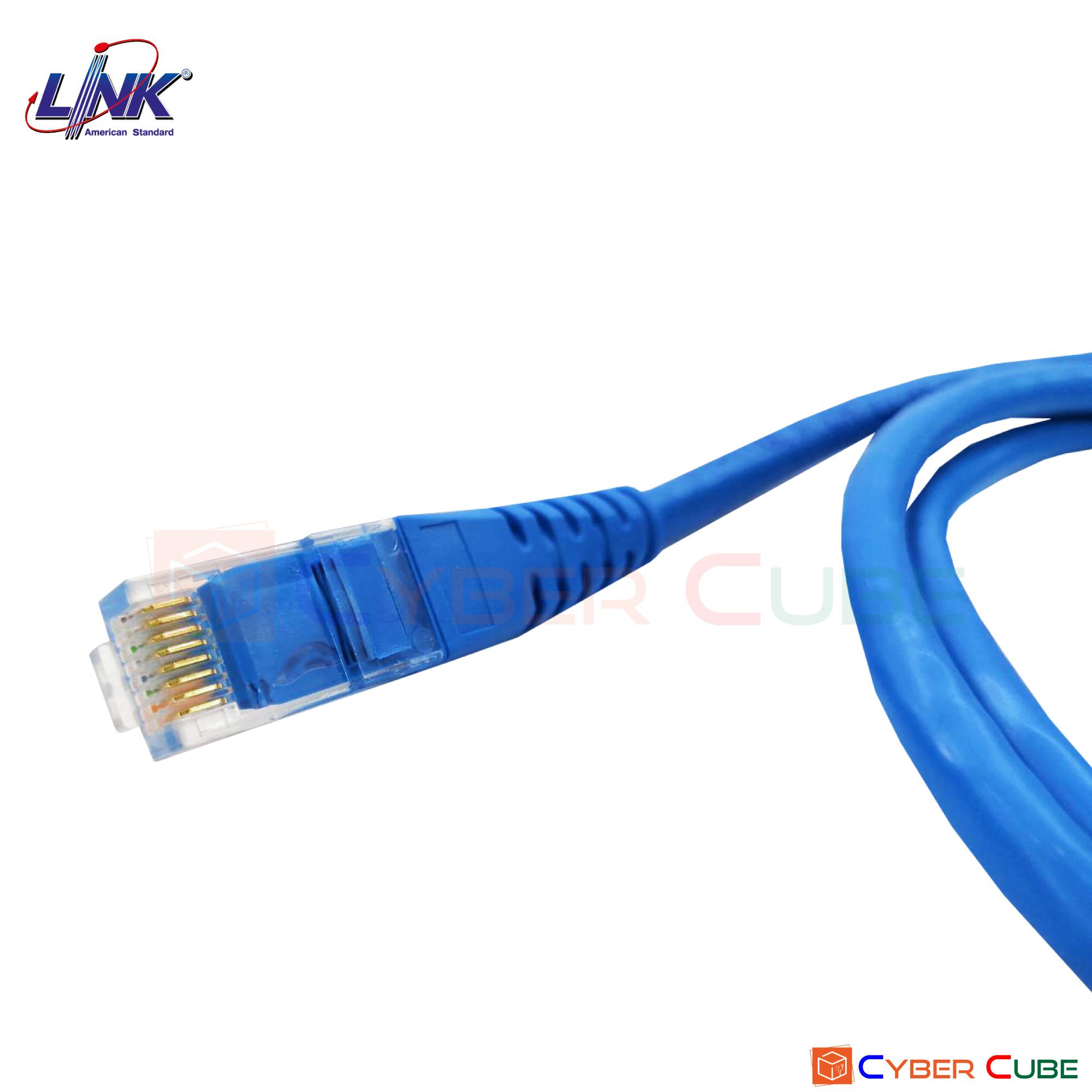 Link Us-5103-4 Cat 6 Rj45-Rj45 Utp Patch Cord 3 M., Blue (1 Pcs.) / สายแลน  Cat6 แบบอ่อน เข้าหัวสำเร็จรูป สีฟ้า 3 เมตร (1 แพ็ค/1 เส้น) - Cybercube -  Thaipick