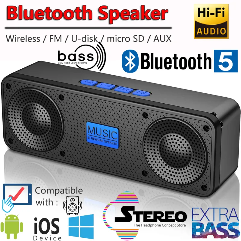 ภาพหน้าปกสินค้าลำโพงบลูทูธ ลำโพงไร้สาย ลำโพงสเตอริโอ 9D BASS แบบพกพา ไฮไฟซาวด์บาร์ซับวูฟเฟอร์ เครื่องเล่นเพลงไร้สาย ลำโพงกลางแจ้งที่ดัง รองรับ micro SD USB วิทยุ FM Bluetooth Speaker Wireless Speaker Portable 9D BASS Stereo Speaker Hifi Soundbar Subwoofer Wireless Music จากร้าน Next Style บน Lazada