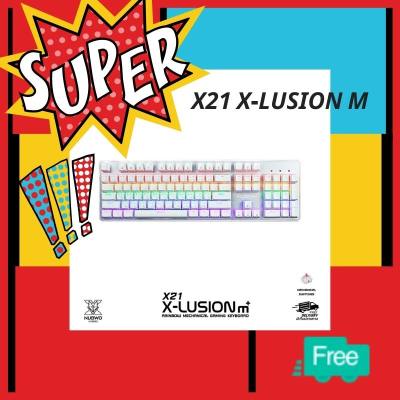 สินค้าขายดี ส่งฟรี NUBWO คีย์บอร์ดเกมมิ่ง X21 X-LUSION M+ สี Silver/White Blue Switch เก็บเงินปลายทาง