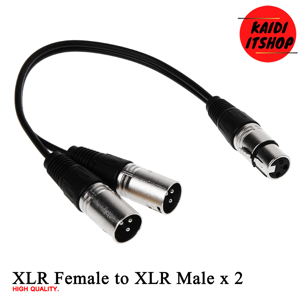 สายแปลง 3 Pin Xlr Female To Dual Xlr Male Y Splitter Audio Adapter Cable For Microphone Lazada 8423