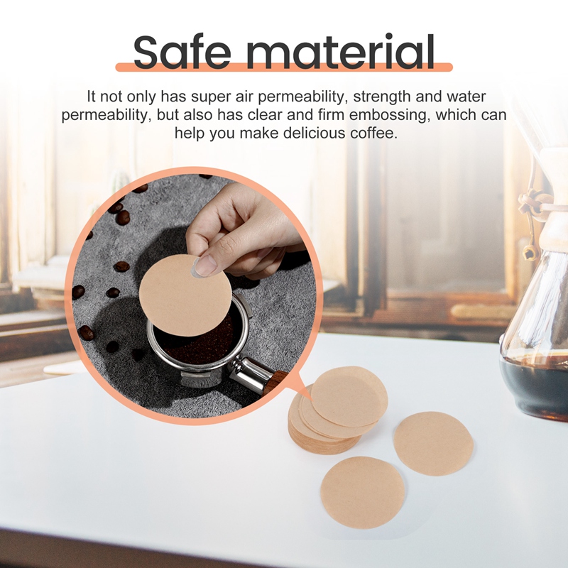 400 Pieces of Unbleached Paper Coffee Filter Round Replacement Coffee Filter Paper (2.3Inches in Diameter)