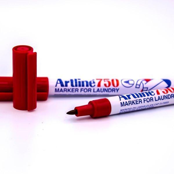 Electro48 ปากกาเขียนผ้า อาร์ทไลน์ ชุด 2 ด้าม (สีแดง) แห้งทันที และกันน้ำ
