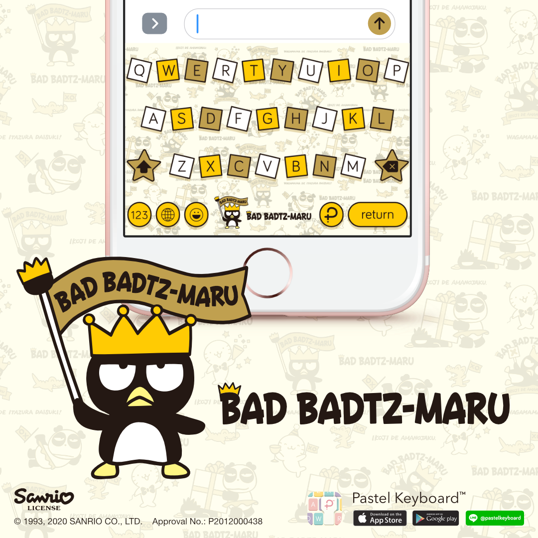 Bad Badtz-Maru Celebrate Keyboard Theme⎮ Sanrio (E-Voucher) for Pastel Keyboard App