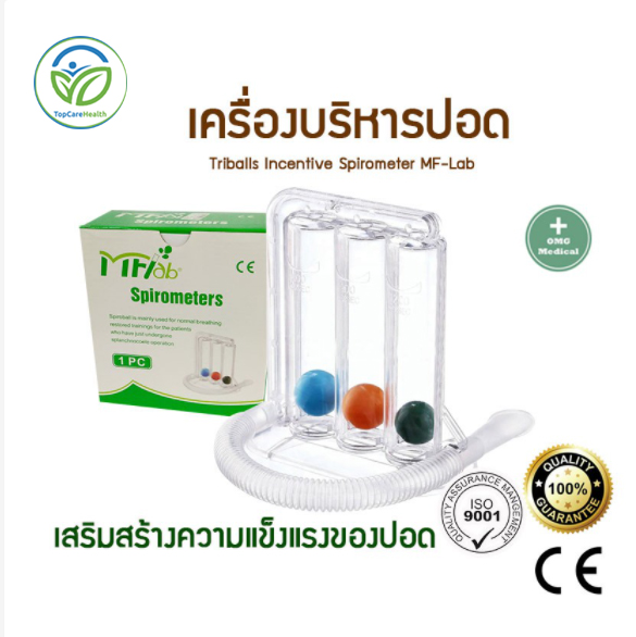 ของแท้ เครื่องบริหารปอด เครื่องดูดบริหารปอด เครื่องช่วยบริหารปอด Triballs Incentive Spirometer Amsc Triflows